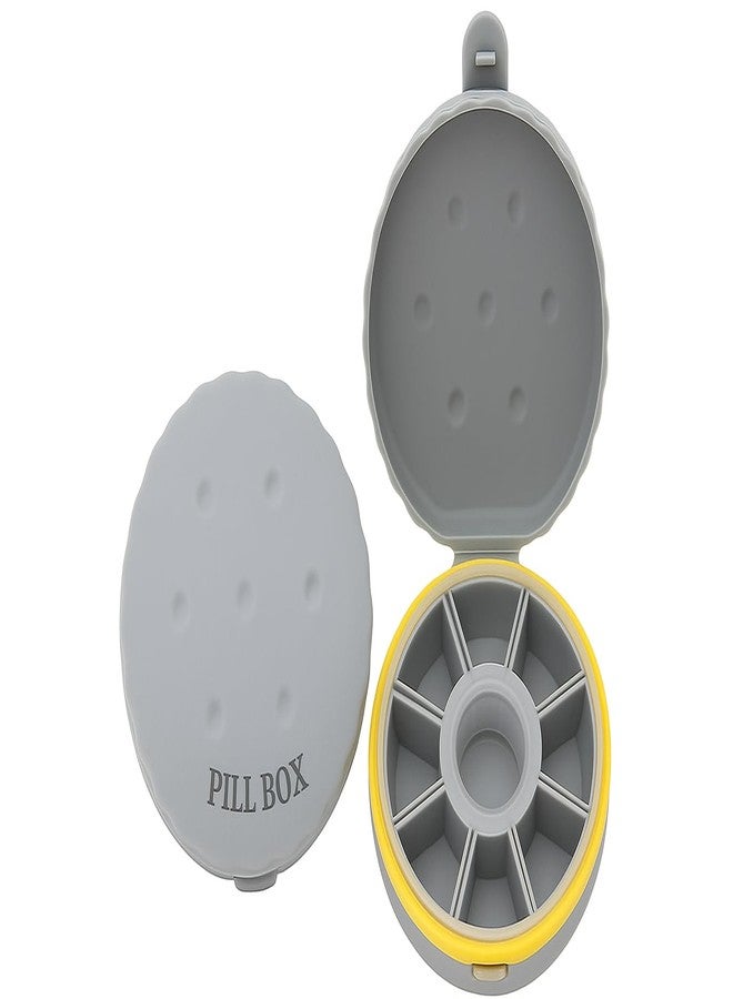 Shrux 9Grids Pill organizer Box, Travel Medication Holder Dispenser Kit, Pocket Daily Pharmacy Container For Fish oil, Vitamin Supplement & Tablet Storage, Travel Pocket Medicine Box - Image 1